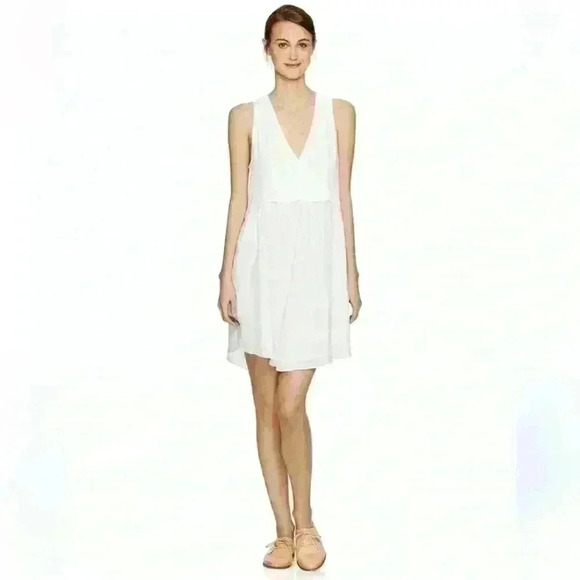 Wilfred Light Gray V-Neck Mini Dress - Picture 2 of 7